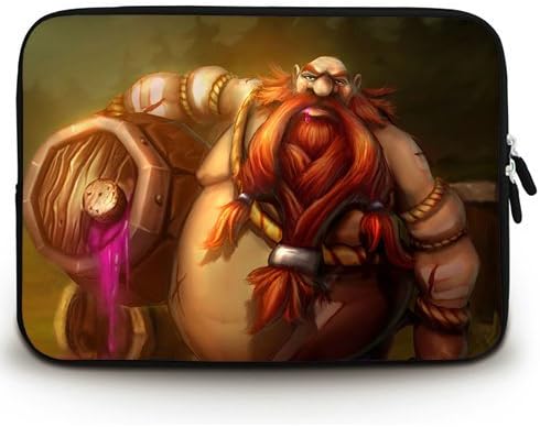 HUADO New Style Gragas Rabble Rouser League of Legends Laptop Sleeve Portable Laptop Carrying Bag Twin Sides Patterns Waterproof Canvas Fabric Case for 17 17.3 Inch Laptop