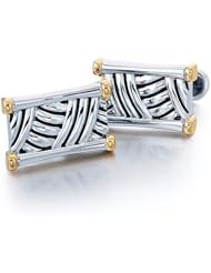 J.Goodman Sterling Silver/18k Yellow Gold Cufflinks