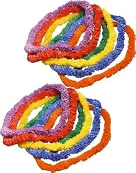 Lot Of One Dozen (12) Assorted Color Hawaiian Luau Leis