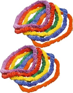 Lot Of One Dozen (12) Assorted Color Hawaiian Luau Leis