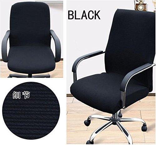 Shihualine(TM) Office Slipcovers Cloth Chair pads Removable Cover stretch cushion Resilient Fabric Black (Size S)