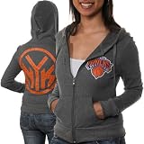 NBA New York Knicks Ladies On Court Full Zip Hoodie Sweatshirt - Gray (X-Large)