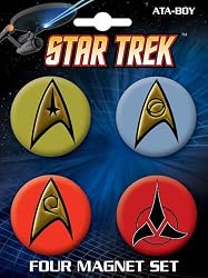 Star Trek Insignia 4 Piece Round Refrigerator Magnet Set