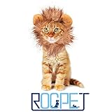 Rocpet Pet Costume Lion Mane Wig for Dog Cat Halloween Dress up with Ears (lion)