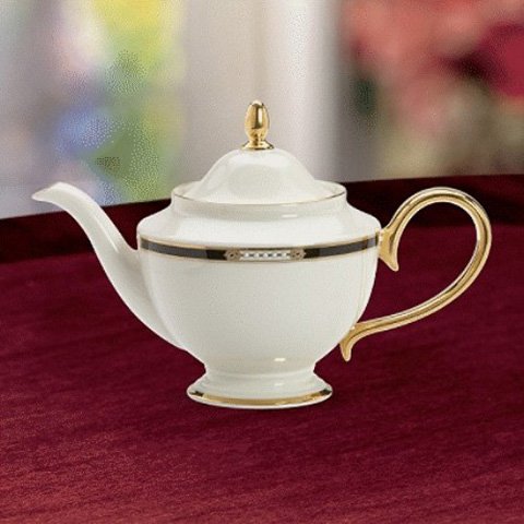 Lenox Hancock Gold Banded Ivory China Teapot