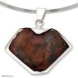 Obsidian choker, 'Heart of Mahogany'