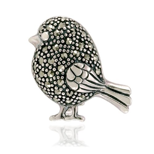 Sterling Silver Marcasite Bird Pin