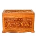 EXP Handmade Asian Furniture - 23" Exotic Thai Elephant Design Wood Storage Chest / Coffee Table