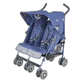 Maclaren Twin Techno Stroller, Crown Blue on Crown Blue Frame