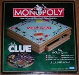 Monopoly and Clue +6 Classic Games & Solid Wood Case