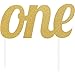 Creative Converting Gold Glitter One Cake Topper Party Supplies, Multicolor