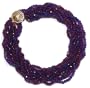 14k Yellow Gold 3mm Amethyst and Garnet Woven Strand Bracelet, 8"