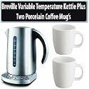 Breville BKE820XL Variable Temperature Kettle With White Porcelain Coffee Mug Set