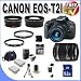 Canon EOS Rebel T2i 18 MP CMOS APS-C Digital SLR Camera with 3.0-Inch LCD and EF-S 18-55mm f/3.5-5.6 IS Lens & Canon 55-250IS Lens + 58mm 2x Telephoto lens + 58mm Wide Angle Lens (4 Lens Kit!!!) W/16GB SDHC Memory+ 2 Extra Batteries + 2 UV Filters + Case + Accessory Kit