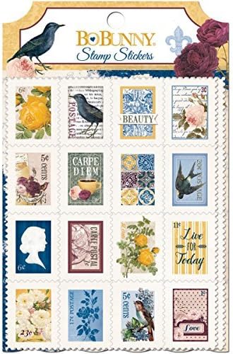 BoBunny Rose Cafe Stamp Scrapbook Stickers by Rose Cafe