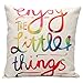 Pillow Shams Beautiful Cotton Linen Enjoy The Little Things Pattern Sofa Simple Home Decor Throw Pillow Case Cushion Cover 18x18