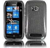 Carbon Fiber Design Hard Faceplate Cover Phone Case for Nokia Lumia 710