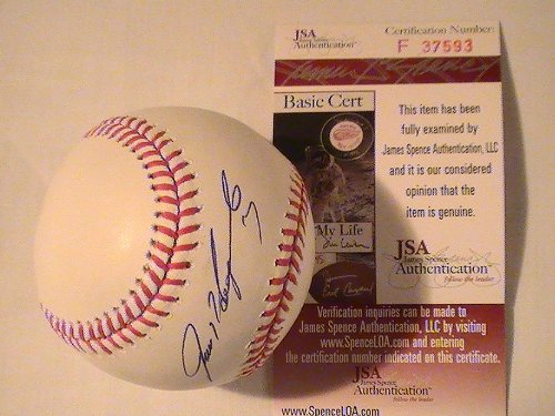 IVAN RODRIGUEZ SIGNED AUTOGRAPHED RAWLINGS BASEBALL WASHINGTON NATIONALS, COA JSA