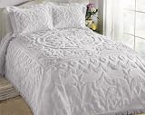 Columbine Cody Chantilly Chenille Full Bedspread, White