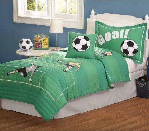 Full/Queen Soccer Quilt Set Kids Bedding Childrens Bedding Comforters Bedding