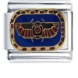 Egyptian Flying Scarab Italian Charm Bracelet