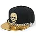 Hip-hop Hat Metal Skull Studded Snapback with Chain (6colors,adjustable)
