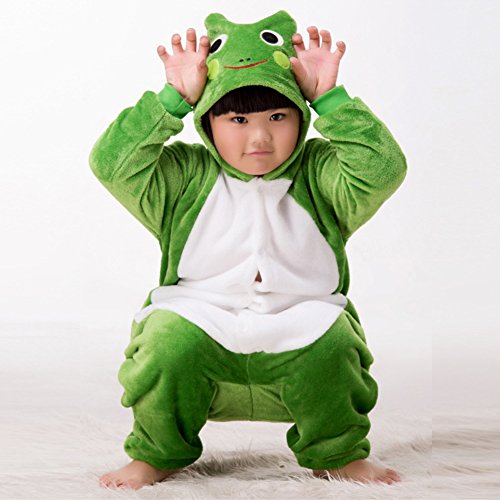 FashionFits Kid's Unisex Cosplay Frog Flannel Romper Costume Anime Pokemon Pyjama 105