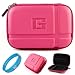 Magenta Durable 5.2-inch Protective GPS Carrying Case with Removable Carbineer for Garmin nuvi 1300 / 1370T / 1490T / 1350LMT / 1450LMT / 1390LMT / 1390T / 1350T / 1390LMT / 1490LMT / 1450T / 3760T / 3760LMT / 3790T / 3790LMT / 2360LMT / 2370LT / 2350 / 2460LT / 2460LMT / 2450 / 2450LM / 1350LMT / 2300 / 3450 / 2455LT Portable GPS Navigator + SumacLife TM Wisdom Courage Wristband