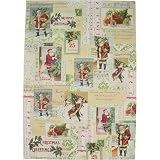 Santa Collage Cavallini Holiday Paper 20 by 28 inch wrap, decoupage, poster