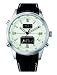 POLICE Mission gents cream ANI - DIGI dial with black leather strap watch