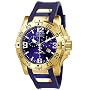 Invicta Men's 6266 Reserve Collection Chronograph 18k Gold-Plated Blue Rubber Watch