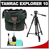 Tamrac 5210 Explorer 10 Digital SLR Camera Bag Case (Forest Green) + Tripod + Accessory Kit for Canon EOS 7D, 5D Mark II III, 60D, Rebel T3, T3i, Nikon D3100, D3200, D5100, D7000, D800, A35, A55, A57, A65, A77 Digital SLR Cameras