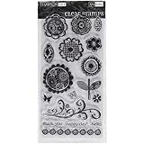 Hampton Art Blossom Sentiments Rubber Stamp