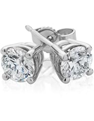 Premium Round Diamond Solitaire Earrings 1/2ctw