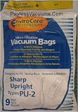 Sharp Style PU-2 Vacuum Bags Microfiltration with Closure - 9 Pack