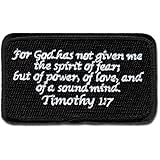 Tactical Combat Badge Morale Velcro Patch / Velcro Military Patches Designed by BASTION - TIMOTHY 1:7 BLACK AND WHITE