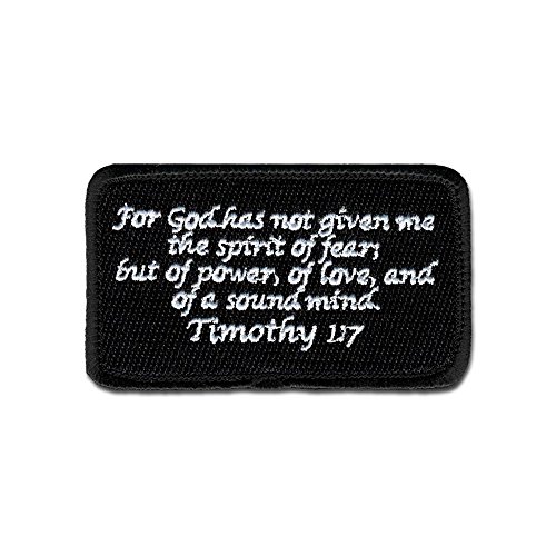 Tactical Combat Badge Morale Velcro Patch / Velcro Military Patches Designed by BASTION - TIMOTHY 1:7 BLACK AND WHITE