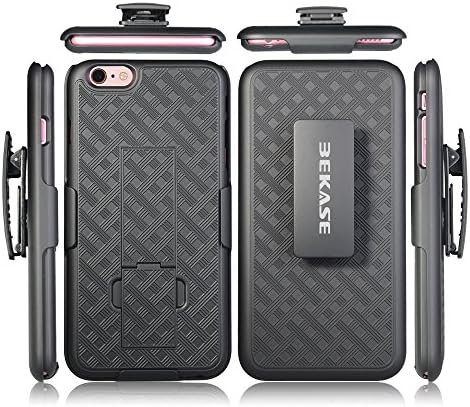 iPhone 6s Plus Case, BEKASE (TM) Hard Shell Holster Combo Matte finish Protective Slim Case for Apple iPhone 6 (2014) / 6s (2015) Plus 5.5 inch with KickStand & Locking Belt Swivel Clip