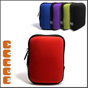 McBay Neoprene Soft-Shell Case Bag for Canon PowerShot Compact Camera (Red)