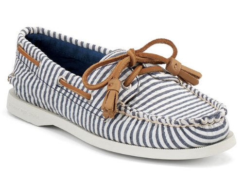 Sperry Top Sider Men'S Authentic Original Boat Shoe - Sea Blue Seersucker