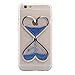 IKASEFU Clear Transparent Rubber Case for iPhone 6/6S,Cute Novelty Heart Shape Flowing Sand Slim Fit Clear Gel Liquid Case Cover for iPhone 6/6S 4.7