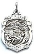 St. Michael Sterling Silver Medal Pendant 18"steel Necklace Chain