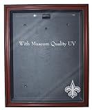 NFL New Orleans Saints Cabinet Style Jersey Display - Mahogany with Museum Quality UV Upgrade