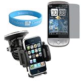 Dash Mount Phone Holder for HTC Incredible + HTC Incredible Clear Screen Protector + Wisdom*Courage Wristband
