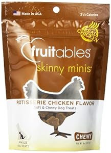Fruitables Skinny Minis Chewy Dog Treats in Rotisserie Chicken Flavor, 1-5-Ounce