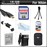 16GB Accessories Kit For Nikon Coolpix S6200 S8200 Digital Camera Includes  ....