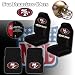 NFL San Francisco 49ers Car Seat Covers, Floor Mats and Steering Wheel Cover Set with Bonus CD Wallet