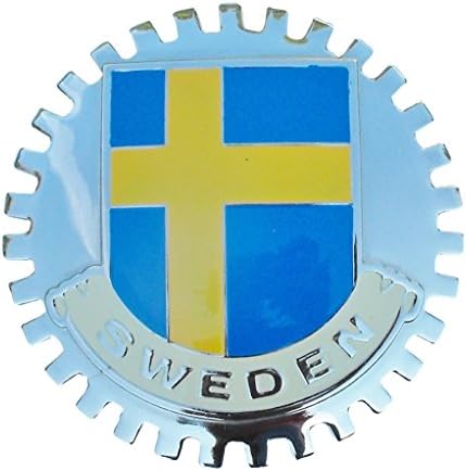 Classic Auto Spares B1141 Swedish Flag (Sweden) Car Grille Badge