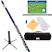 Mendini MFE-BL+SD+PB Blue Lacquer Closed Hole C Flute with 1 Year Warranty, Case, Stand, Cleaning Rod and Cloth, Joint Grease, and Gloves