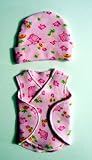 Pink Hippo and Palm Trees Snuggler Wrap set (Four preemie and newborn sizes)